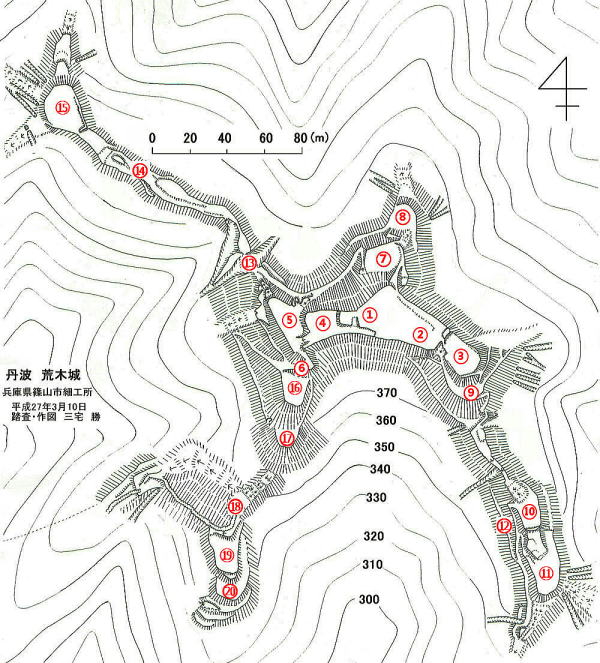 荒木城縄張り図